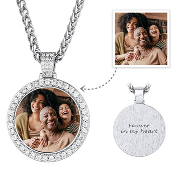 Custom CZ Picture Pendant Necklace