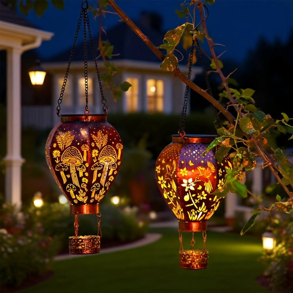 Solar Hot Air Balloon Lantern – Outdoor Garden Decor with Auto-On LED Light