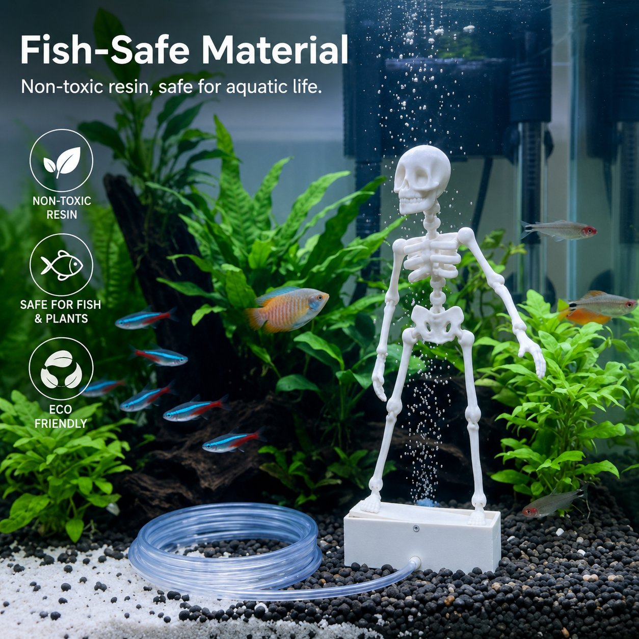 Dancing Skeleton Bubble Aquarium Ornament