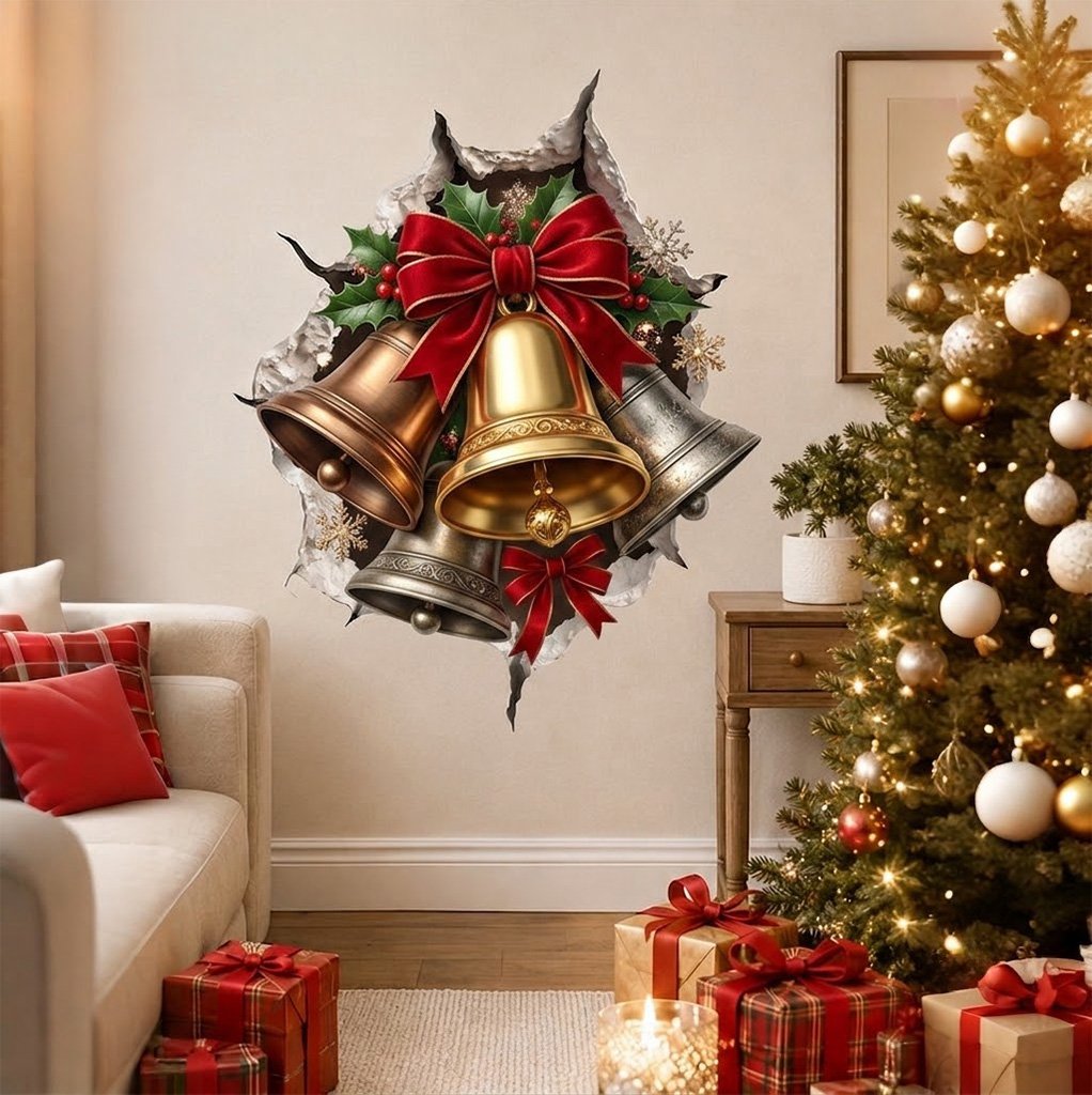 Creative 3D Christmas Santa Wall Sticker