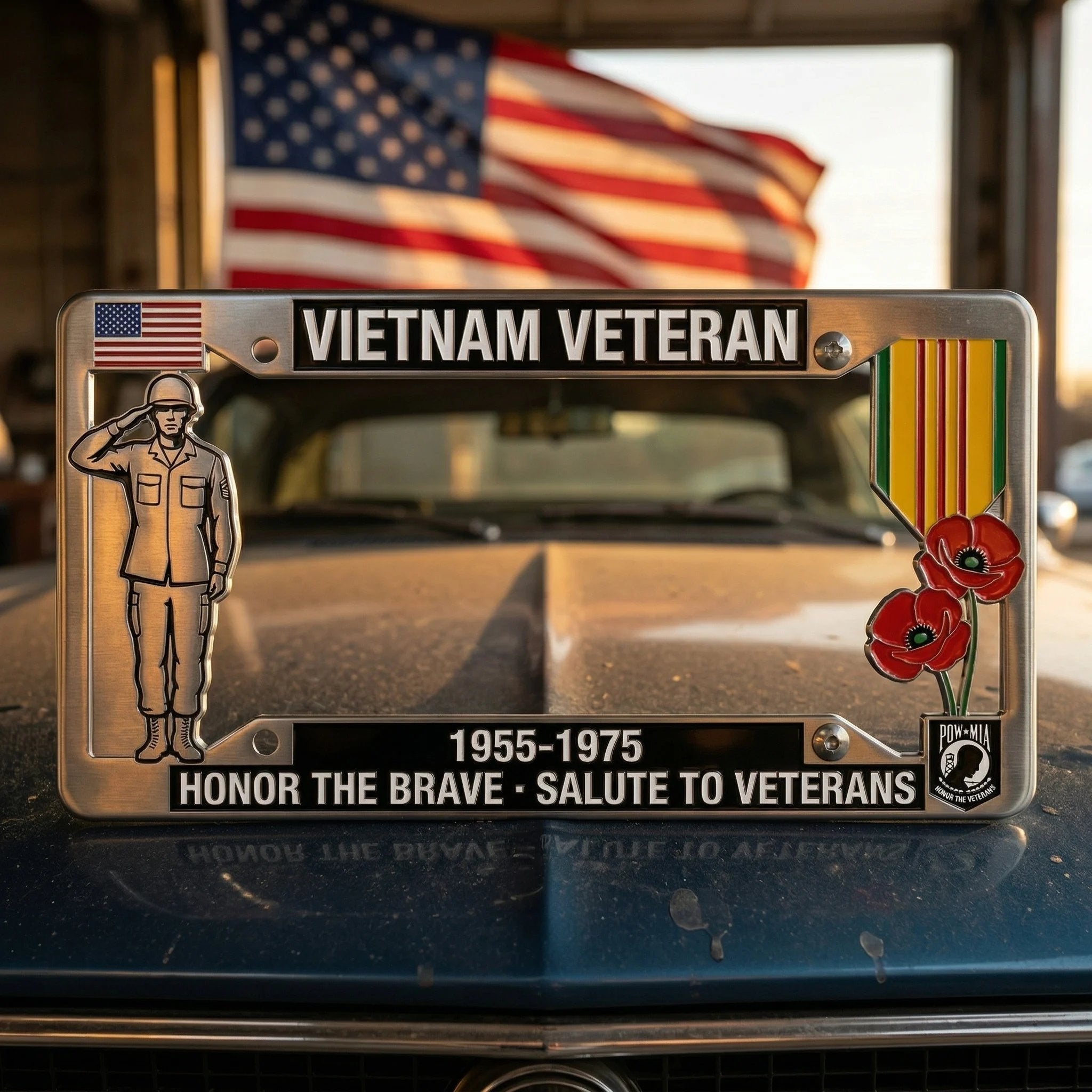 Vietnam Veteran Tribute License Plate Frame