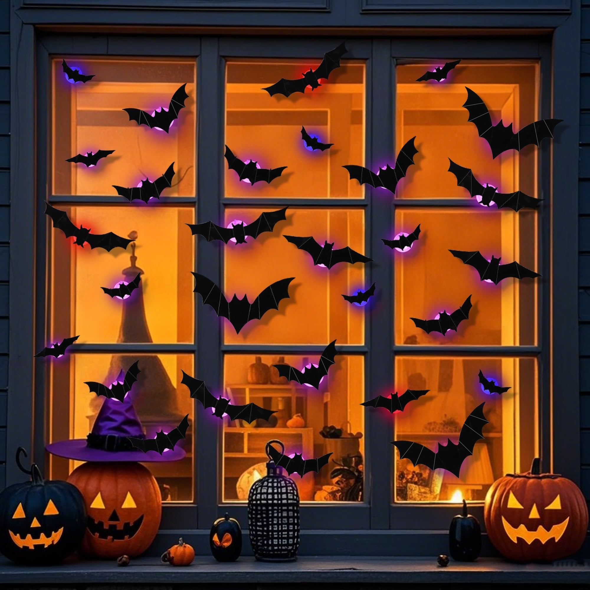 2026 Halloween Must-Have: 3D Bat Light Decoration Set