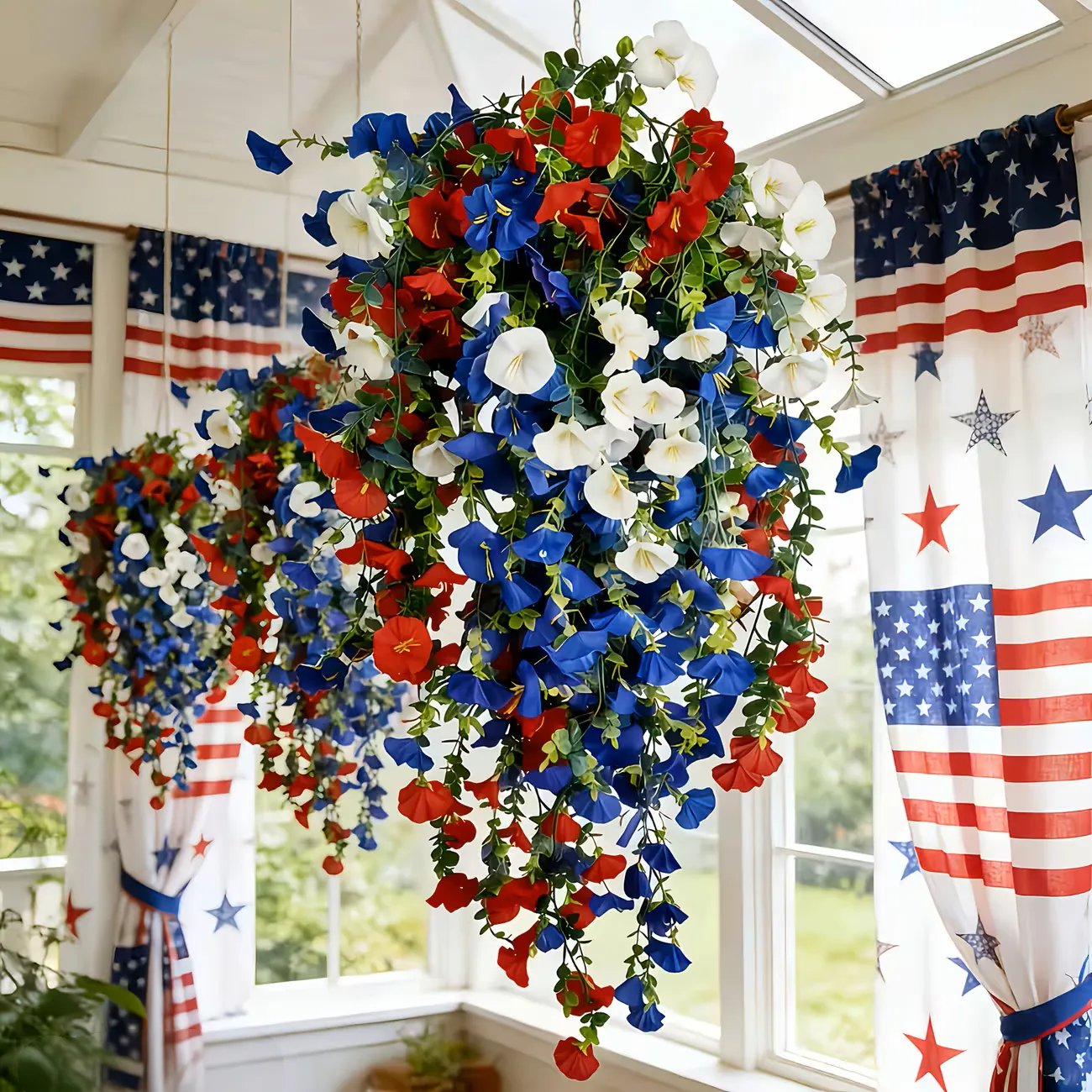 Celebrate America’s 250th Anniversary with Patriotic Hanging Flower Baskets