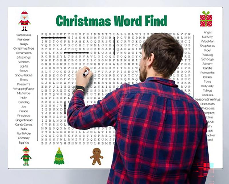 Jumbo Thanksgiving & Christmas Word Search Poster(Giant 36"x24" Wall Game)