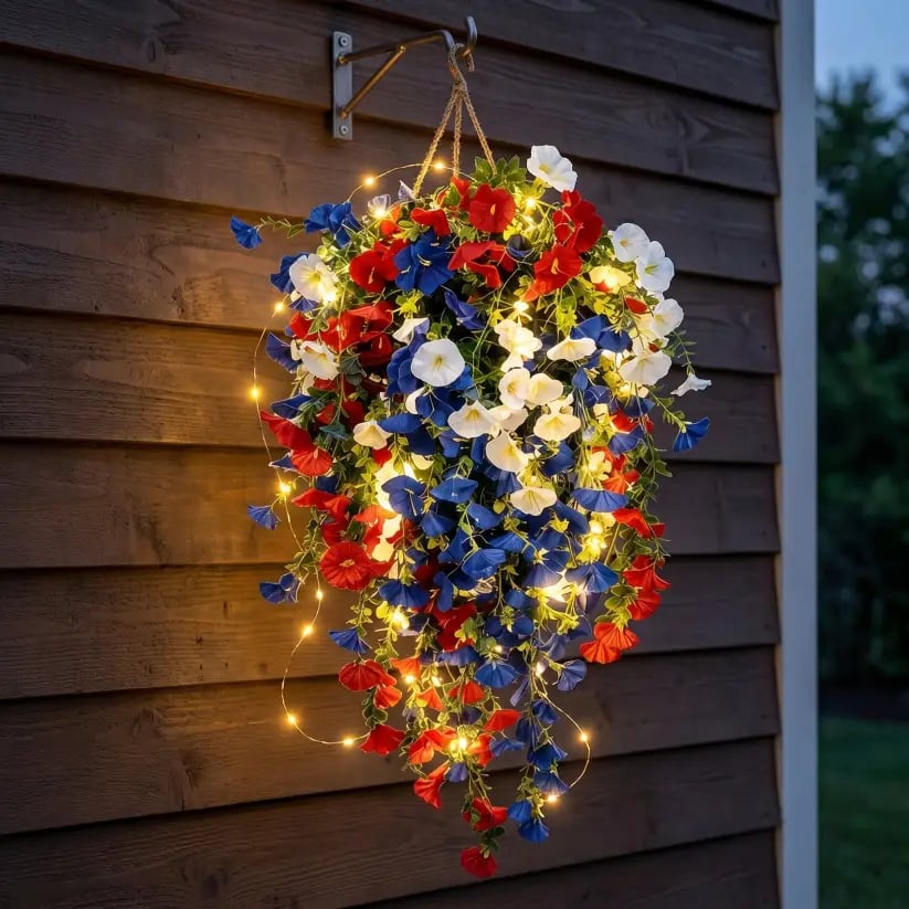 Celebrate America’s 250th Anniversary with Patriotic Hanging Flower Baskets