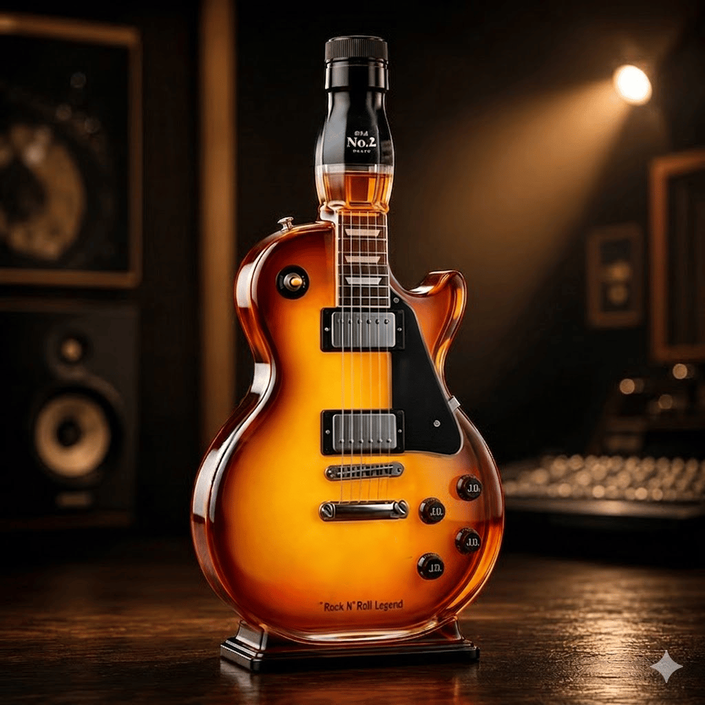 Appetite for Rock: Vintage Sunburst Guitar Figurine Spirit Bottle