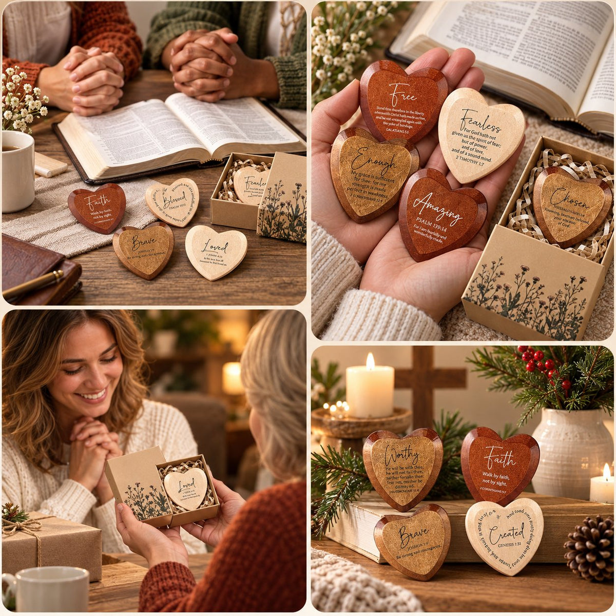 Christian Pocket Hearts Gift Set – 12 Faith-Filled Keepsakes