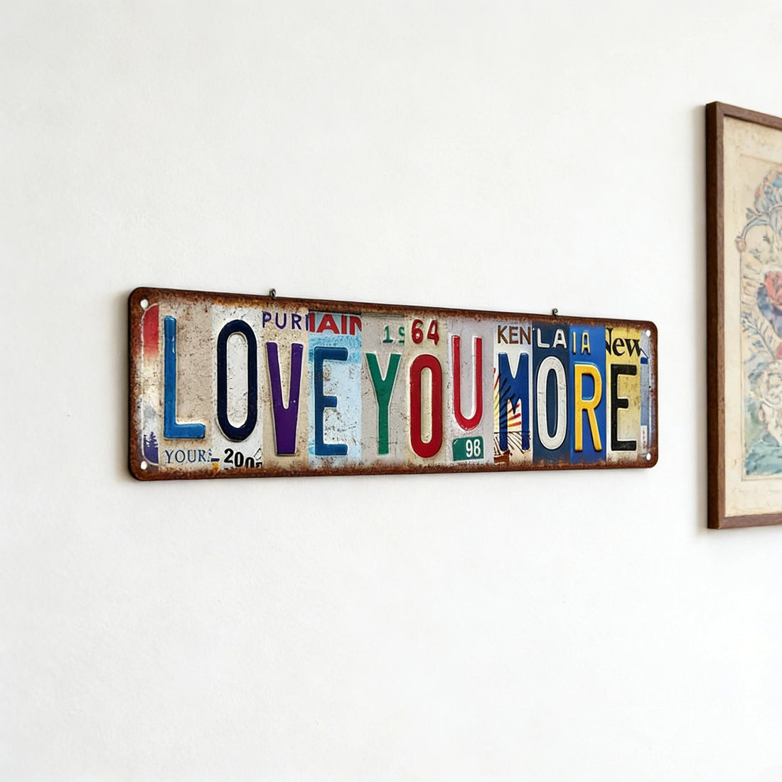 “Love You More” Vintage Street Sign – Romantic Metal Wall Decor 16 × 4 in
