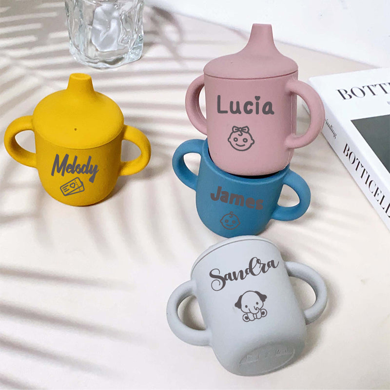 Personalised Baby Food Grade Sippy Silicone Cup