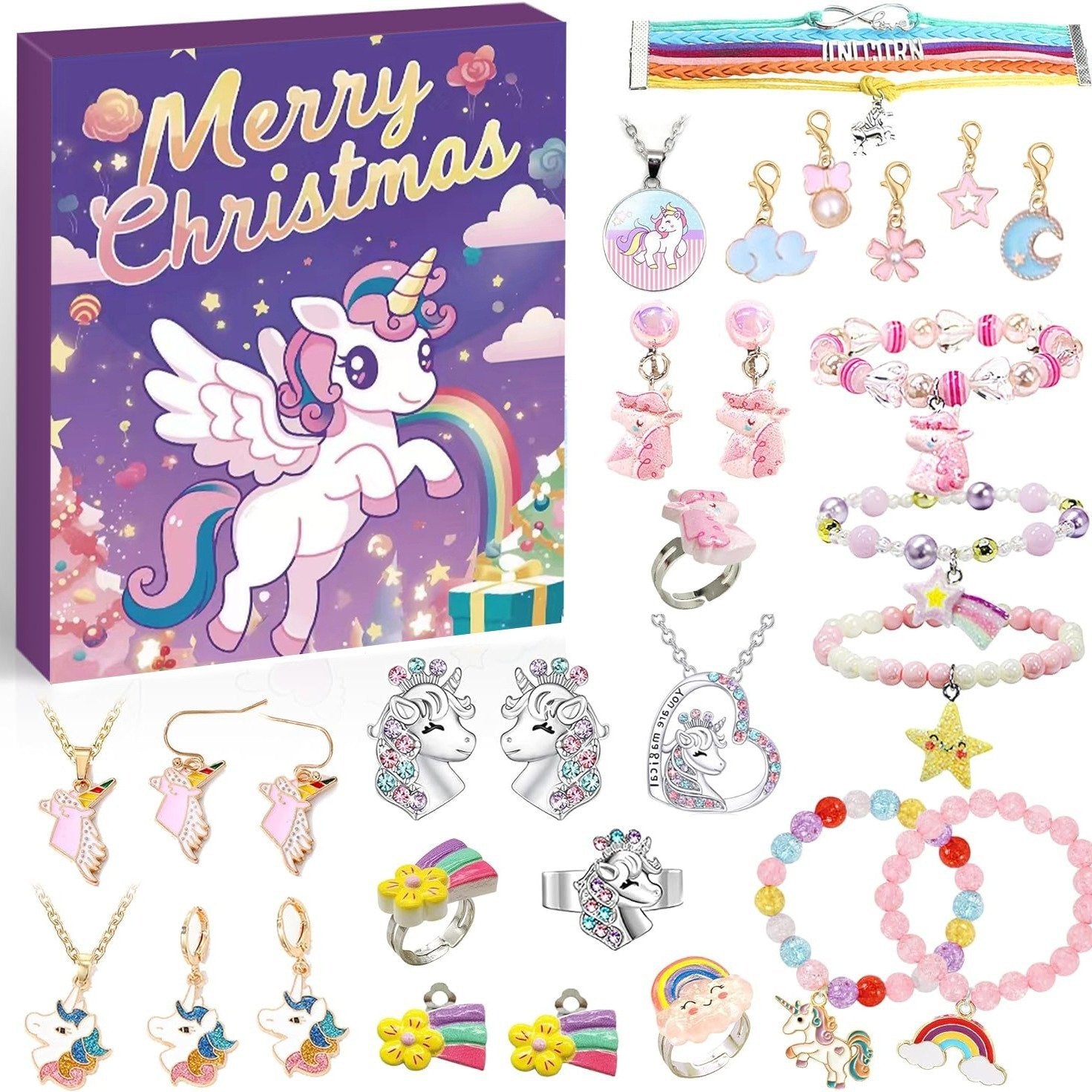 DIY 24 Days Christmas Countdown Calendar Bracelets Set