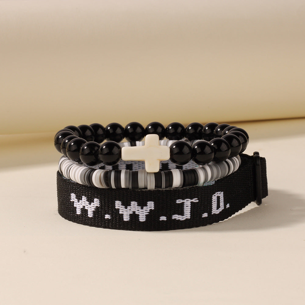 Cross Three-Piece Bracelet Woven Bracelet