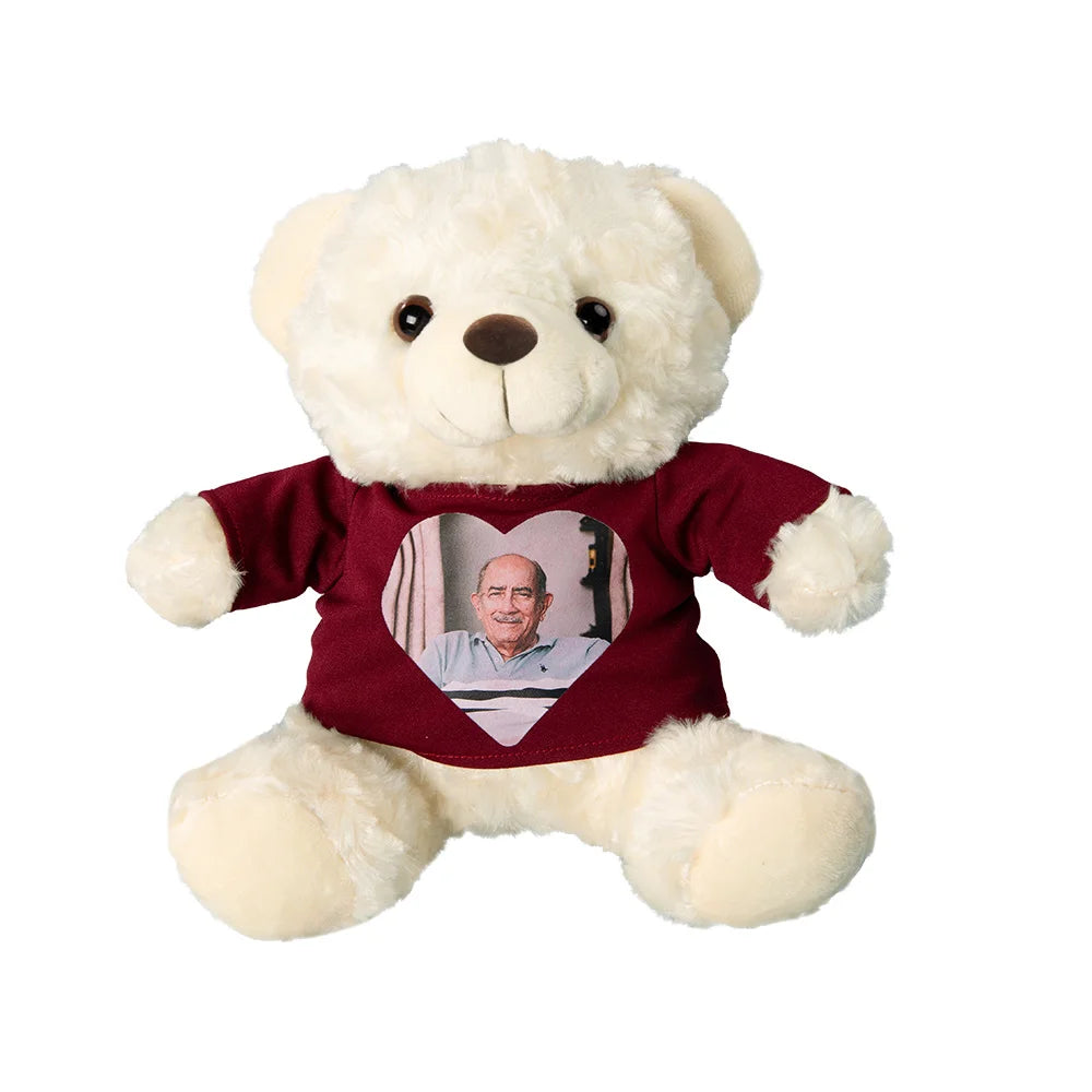Personalized Memory Bear with Photo, Remembrance Bear Plush Stuffed Animal
