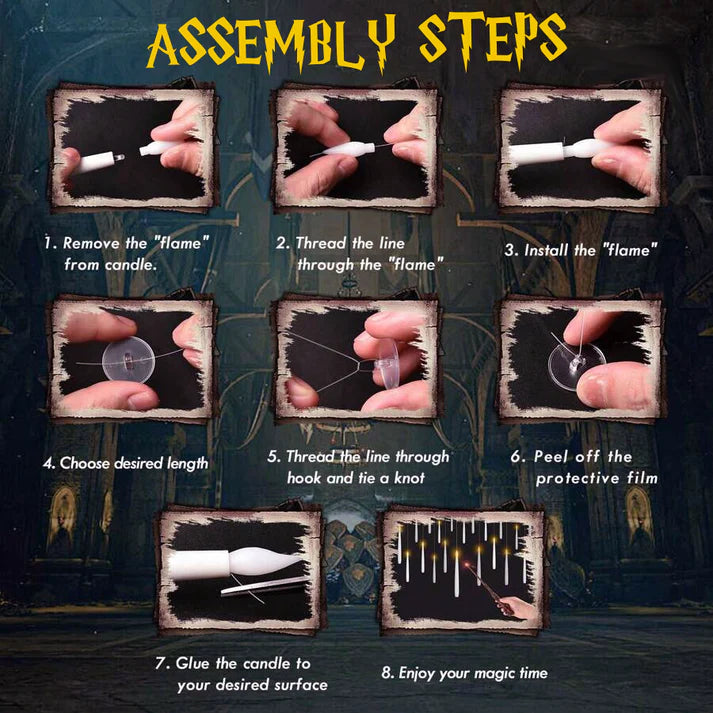 Magic Floating LED Candles with Wand Remote – Hanging Halloween Lights Halloween decoration