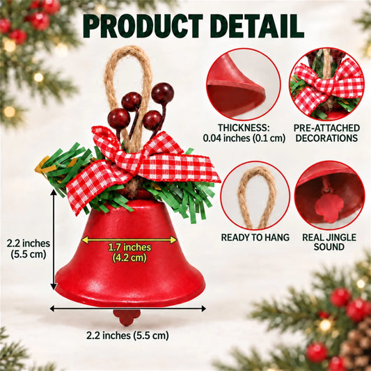 Family Christmas Photo Bells - Personalized Metal Bell Ornament