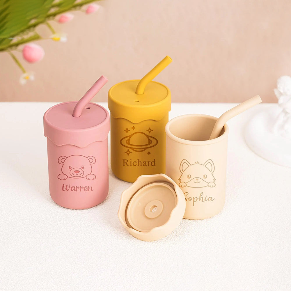 Personalized Lovely Colourful Kid Silicone Sippy Cup