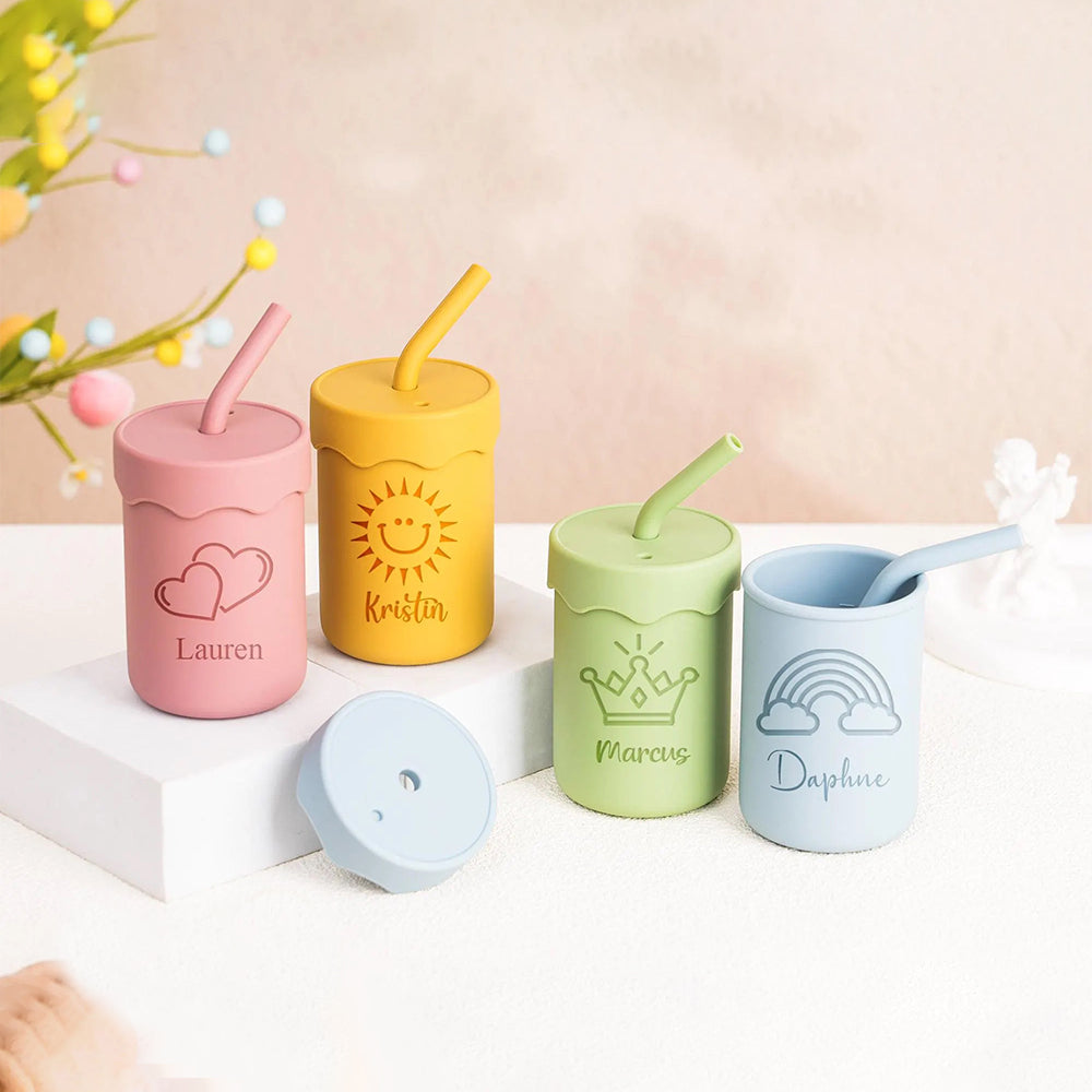 Personalized Lovely Colourful Kid Silicone Sippy Cup