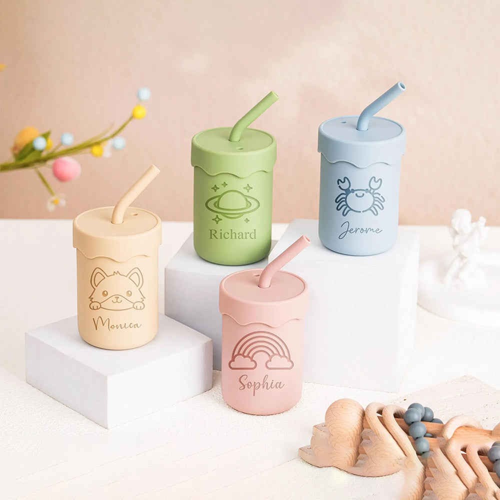Personalized Lovely Colourful Kid Silicone Sippy Cup