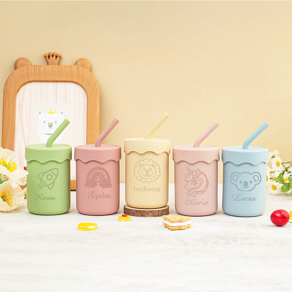 Personalized Lovely Colourful Kid Silicone Sippy Cup