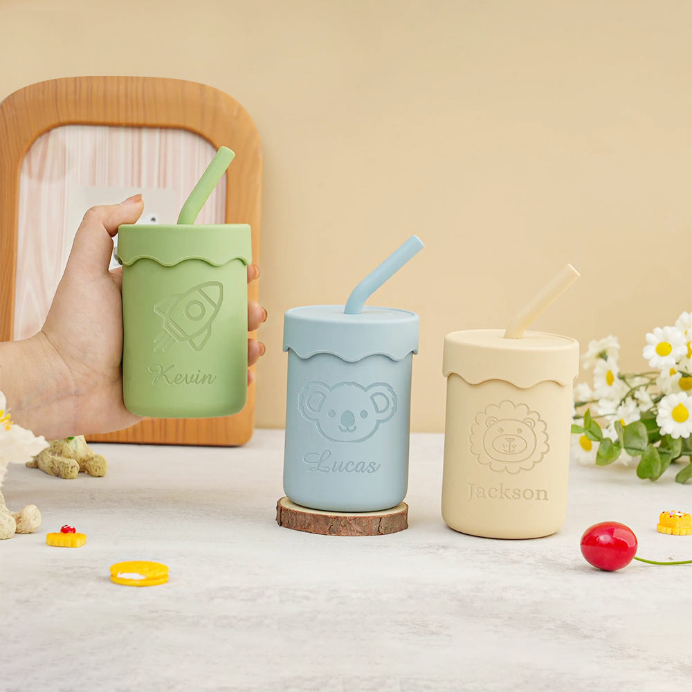 Personalized Lovely Colourful Kid Silicone Sippy Cup
