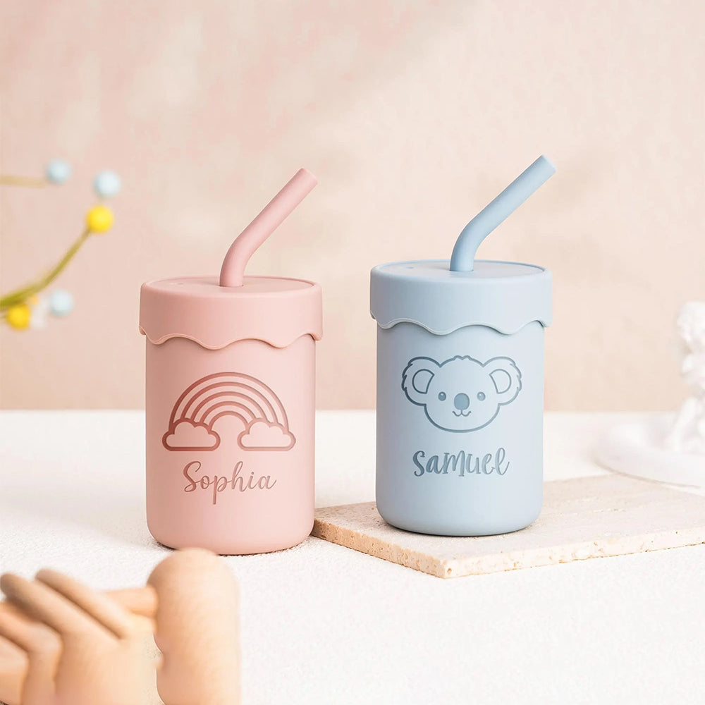 Personalized Lovely Colourful Kid Silicone Sippy Cup