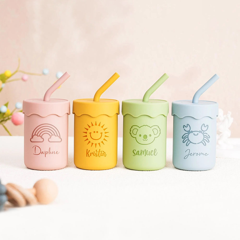 Personalized Lovely Colourful Kid Silicone Sippy Cup