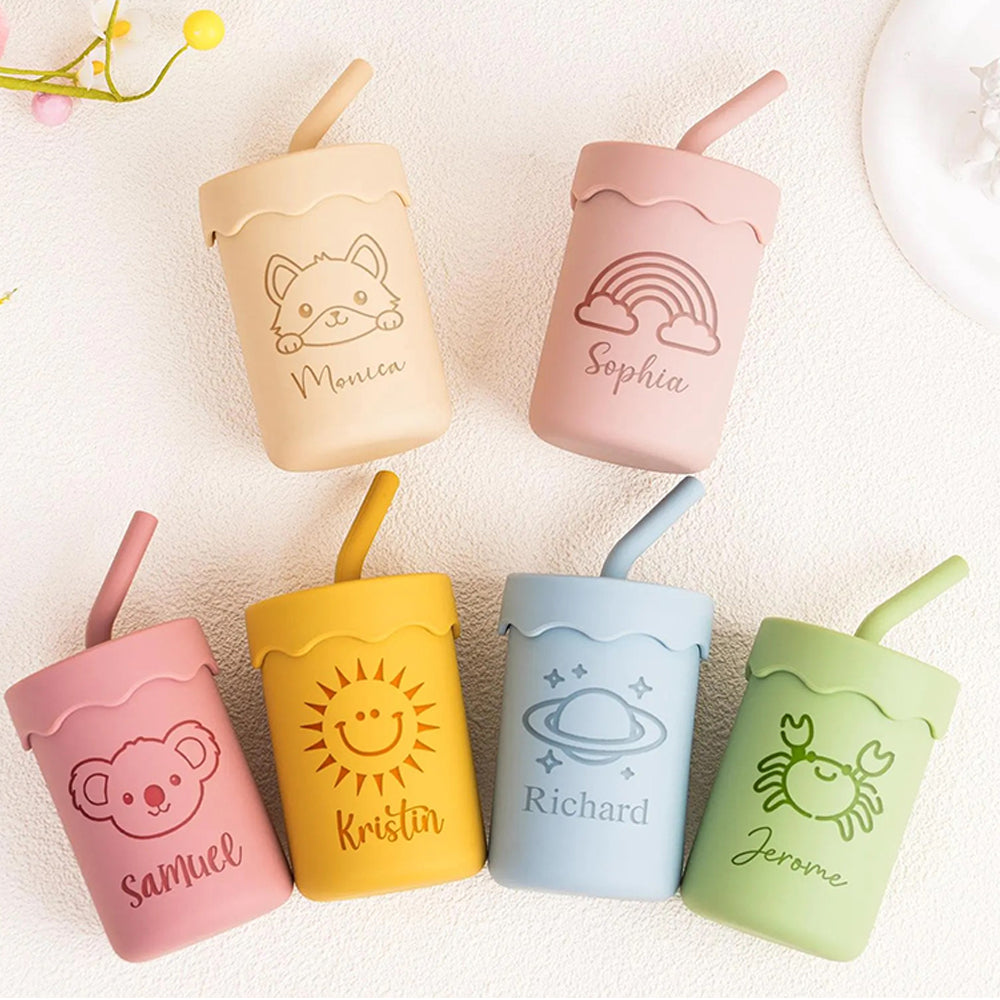 Personalized Lovely Colourful Kid Silicone Sippy Cup