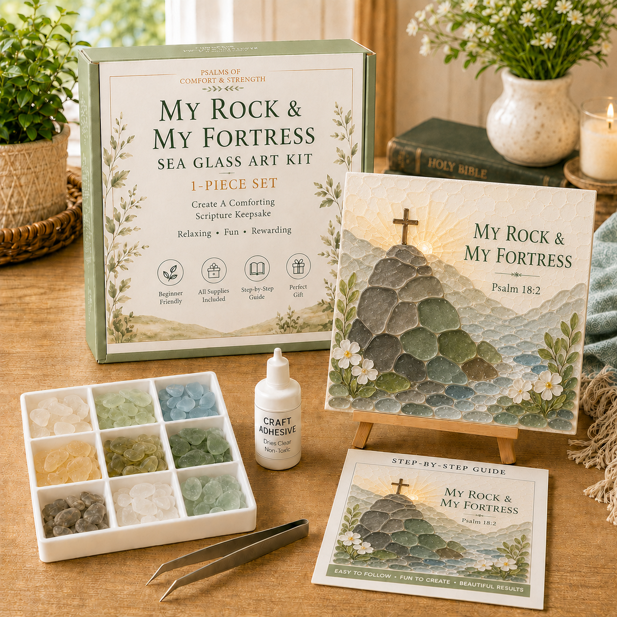 Psalms of Comfort & Strength Sea Glass Art Kit