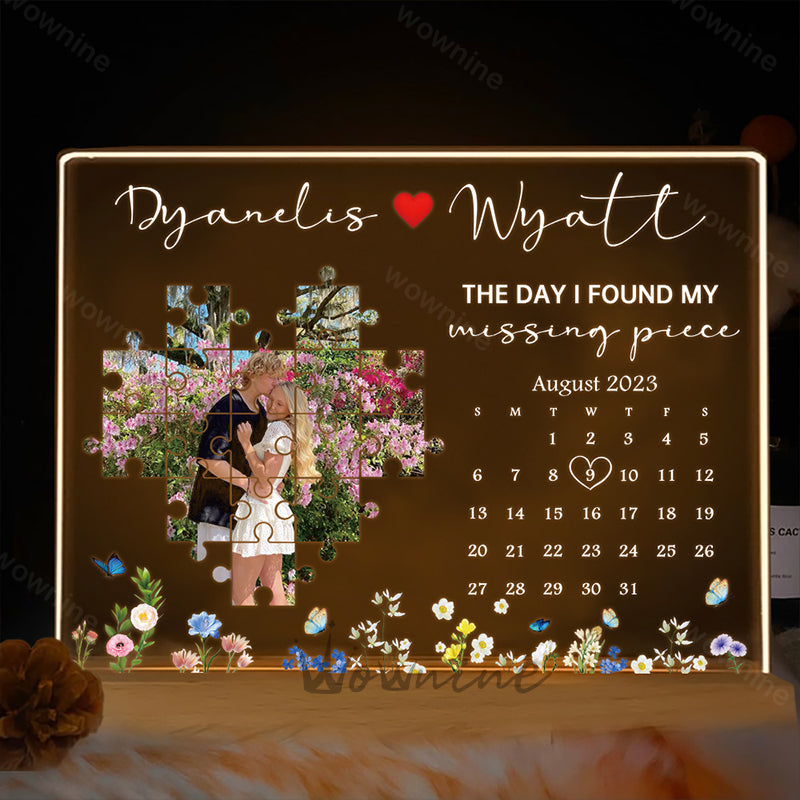 The Day I Found My Missing Piece Light Frame Personalized Gift