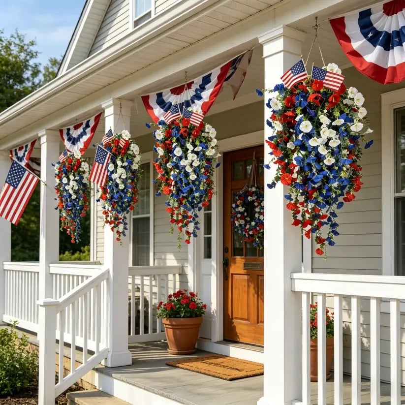 Celebrate America’s 250th Anniversary with Patriotic Hanging Flower Baskets