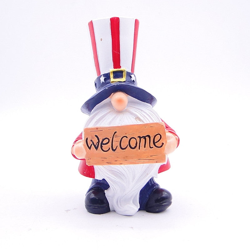 Patriotic Polyresin Gnome Garden Statue