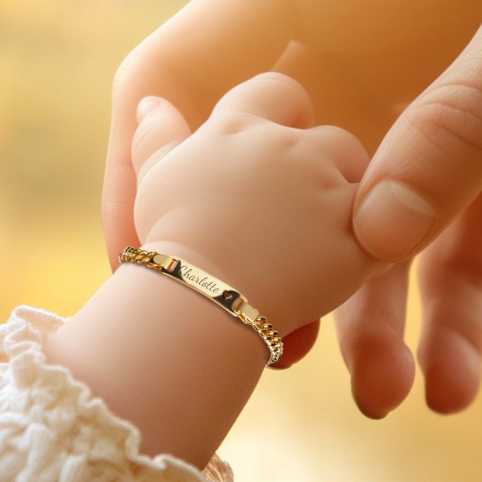 Personalized Baby Name and Birthstone Bracelet