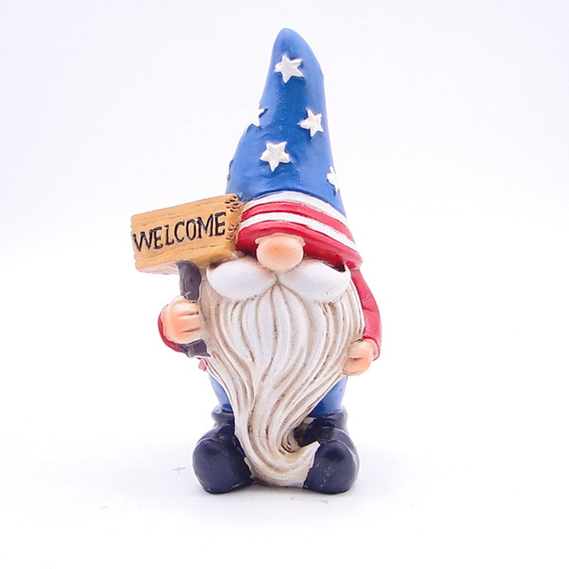 Patriotic Polyresin Gnome Garden Statue
