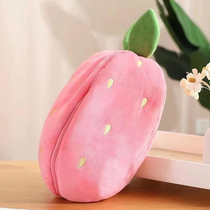 Strawberry Bunny Transformed into Little Rabbit🎀 Fruit Doll Plush Toy🐰