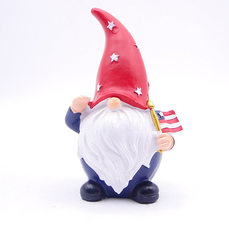Patriotic Polyresin Gnome Garden Statue