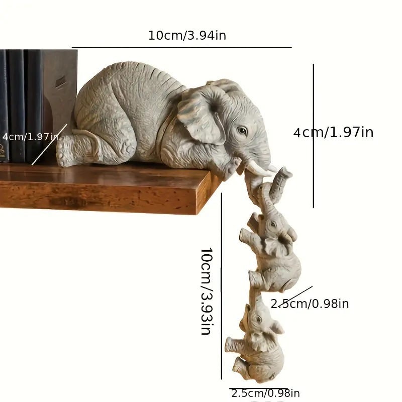 🔥Ensemble de figurines éléphant et bébé éléphant en résine