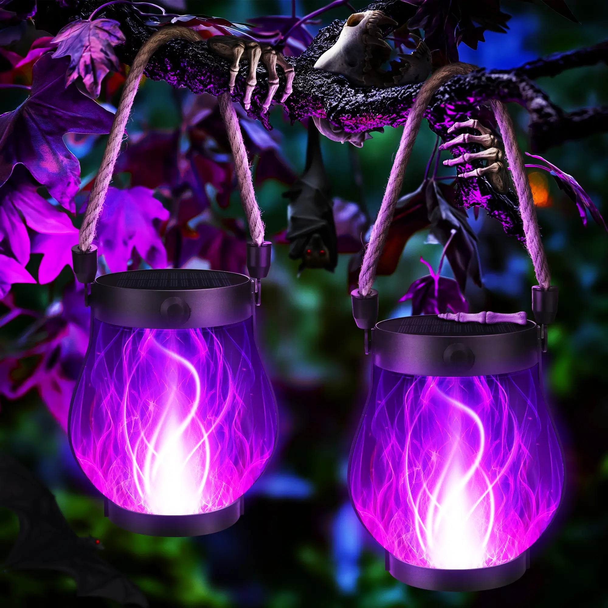 2-Pack – Solar Flickering Flame Lanterns