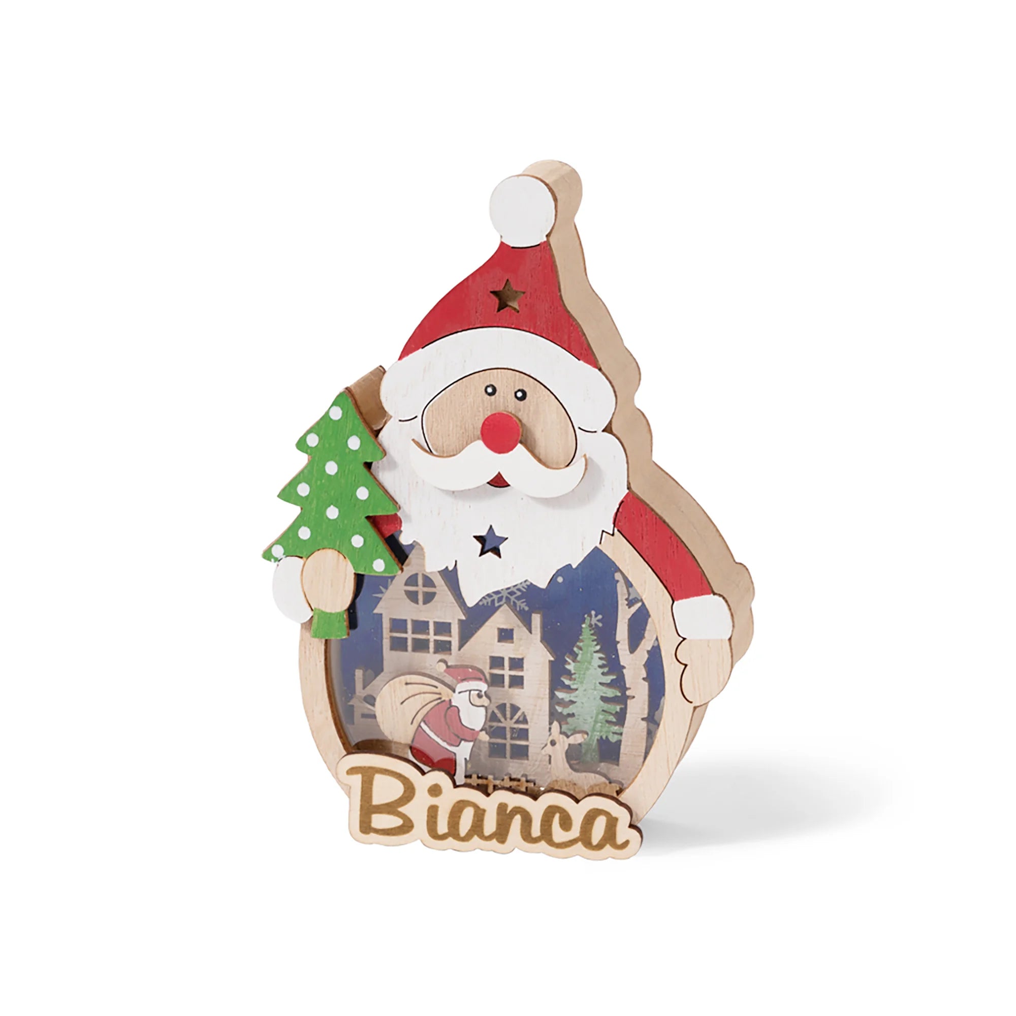 Personalized Santa Claus Snowman LED Ornament with Name Home Decor Christmas Gift for Family Friends