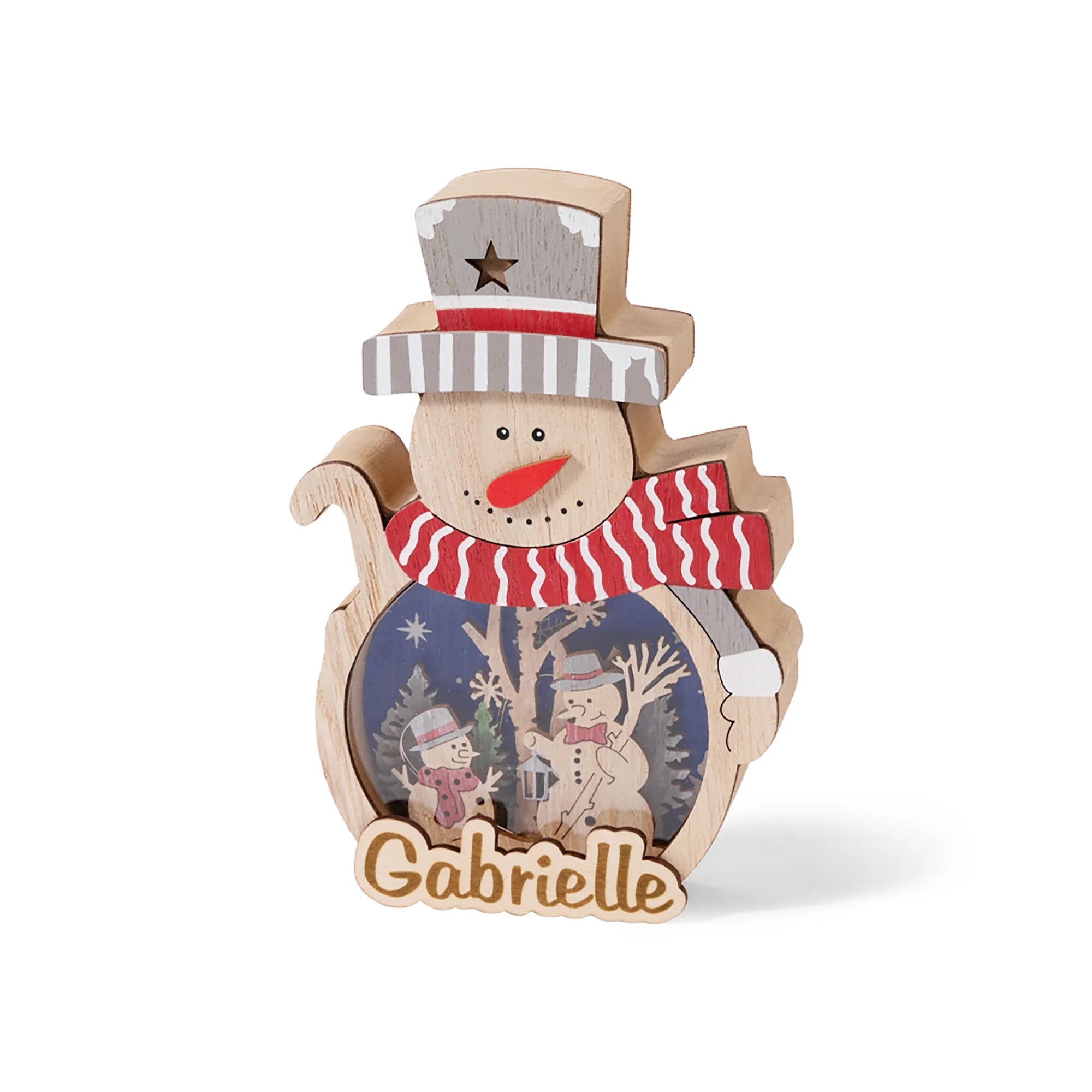 Personalized Santa Claus Snowman LED Ornament with Name Home Decor Christmas Gift for Family Friends