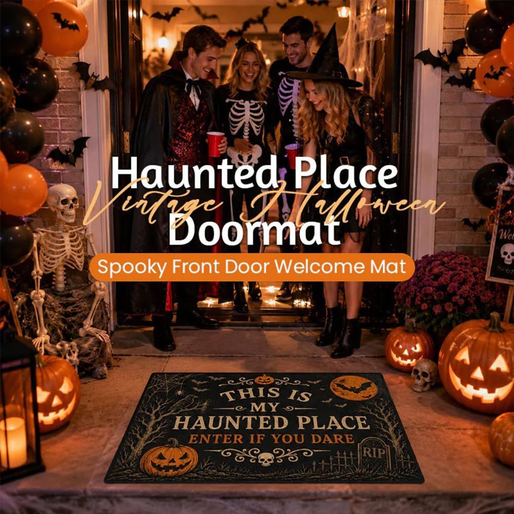 Haunted Place Halloween Door Sign – Spooky Home Decor