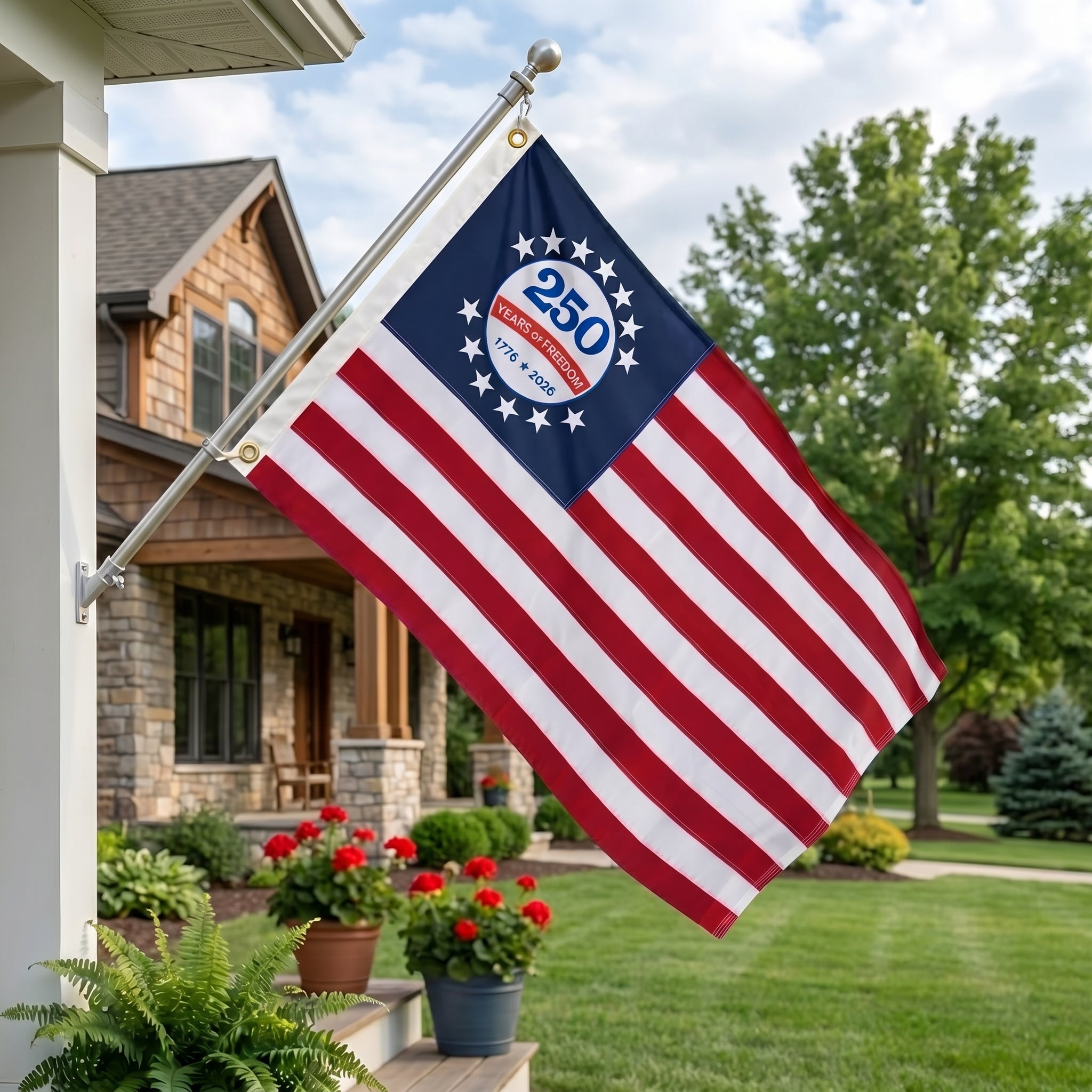 250 Years of Freedom Patriotic Eagle Flag 1776 - 2026