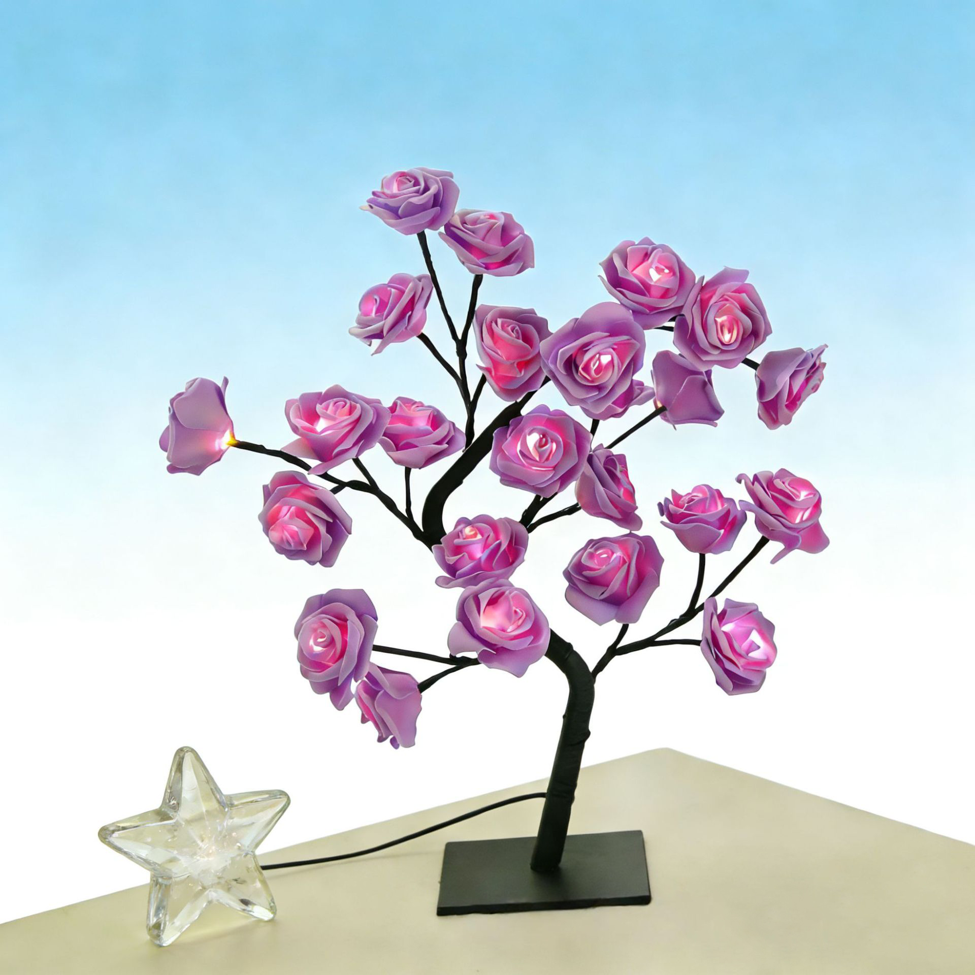 Rose-shaped night light