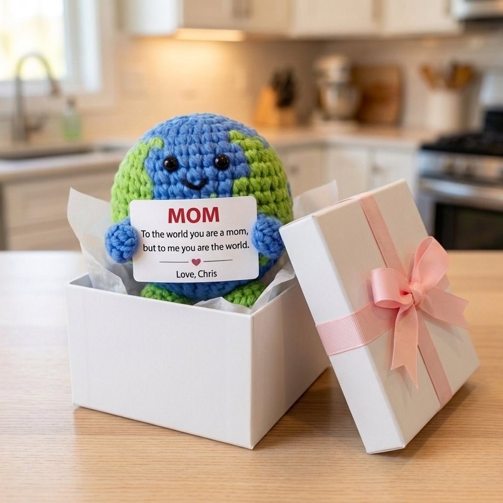 Tu es le monde - Cadeau de fête des mères personnalisé au crochet
