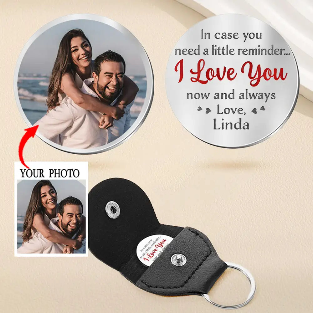 Custom Pocket Hug Keychain with Photo and Personal Message