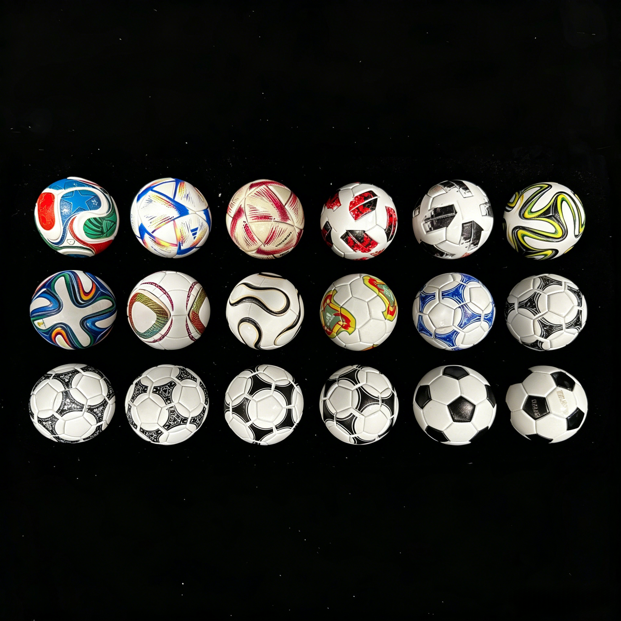 Handcrafted Mini Soccer Ball Collection (1970–2026) – 2026 World Cup Sale