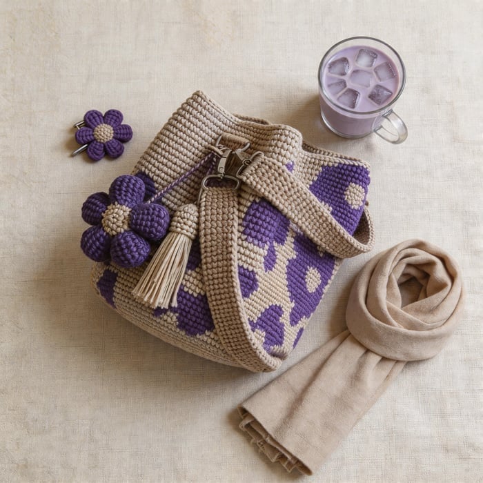 Handmade Floral Crochet Bag – Boho Purse
