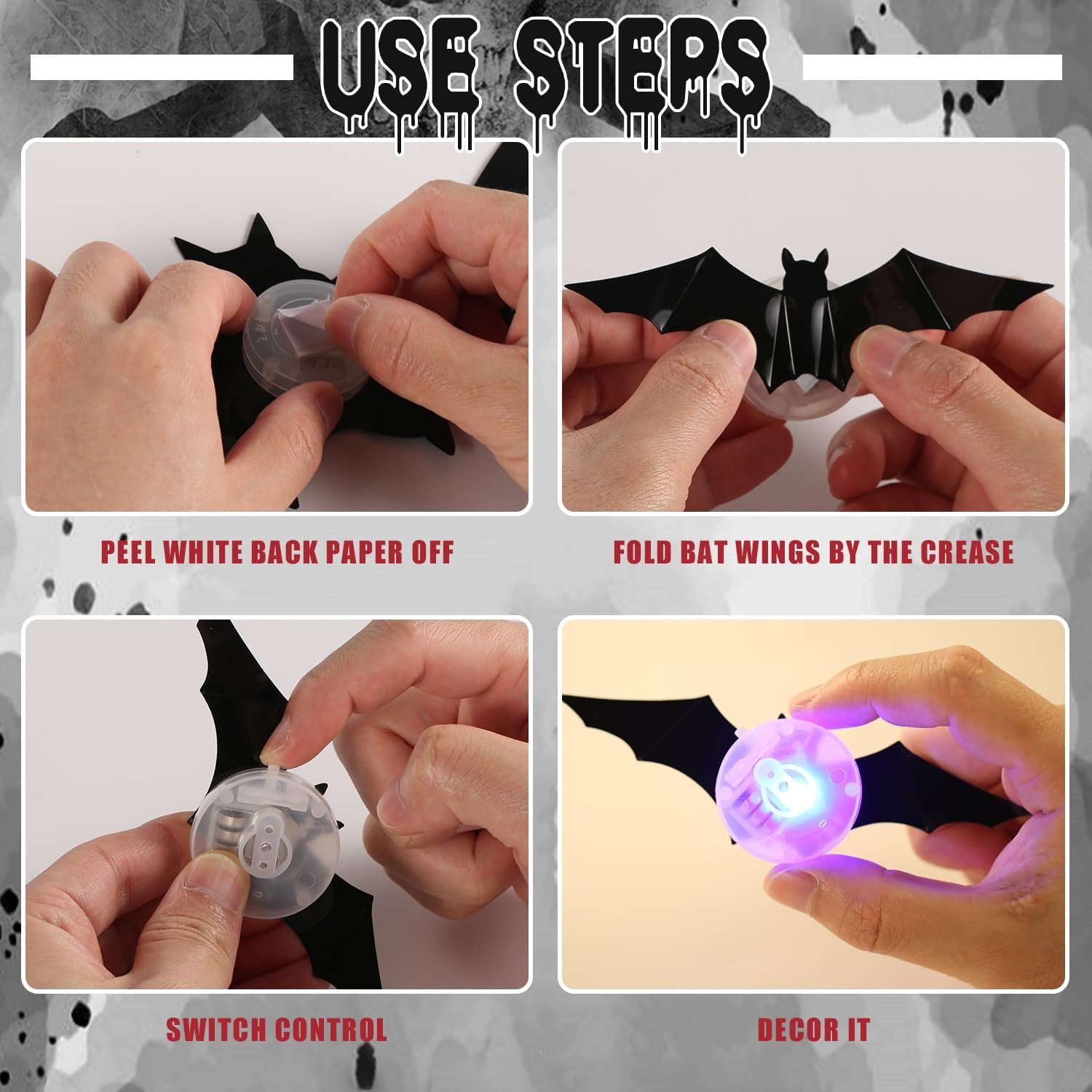 2026 Halloween Must-Have: 3D Bat Light Decoration Set