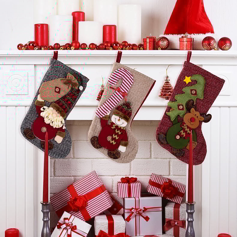 Christmas Stocking with Santa, Snowman and Reindeer