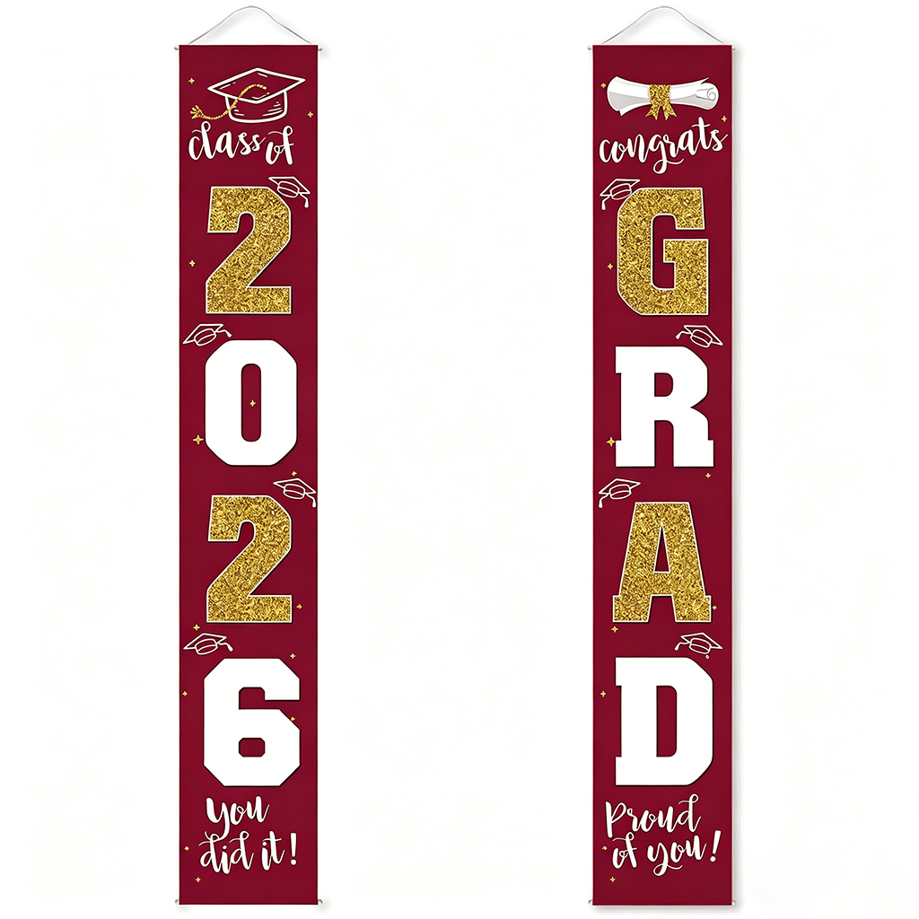 🎓Class of 2026 Graduation Banner 11.8" x 70.87"  (✨Set of 2)