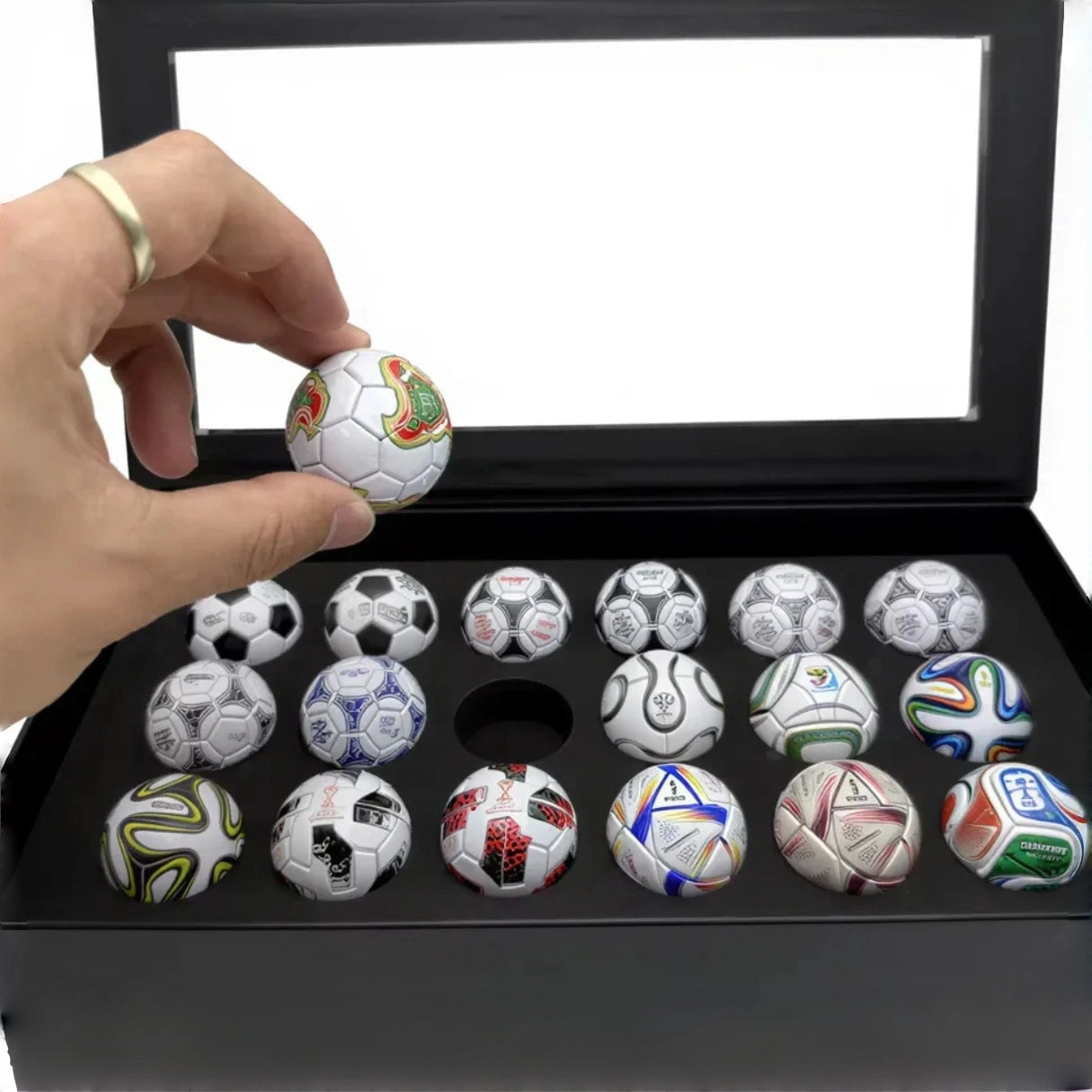 Handcrafted Mini Soccer Ball Collection (1970–2026) – 2026 World Cup Sale