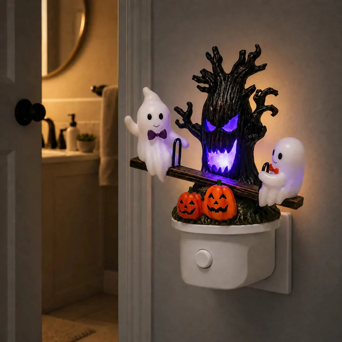 Animated Seesaw Ghost Plug In LED Night Light